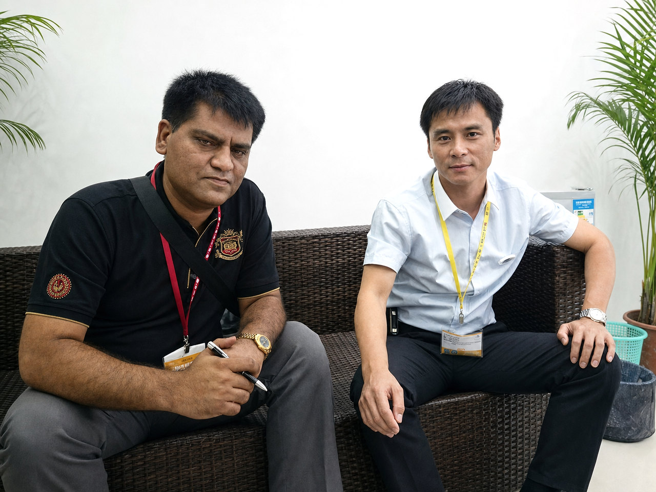 Khalid Mahmood meeting a printing-industry contact