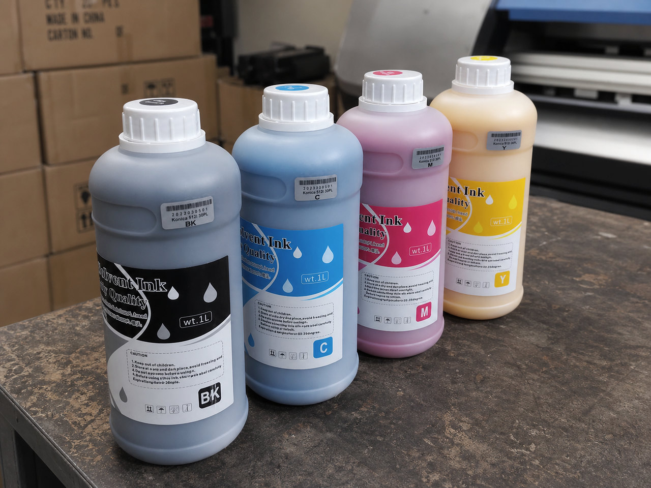CMYK printing ink containers